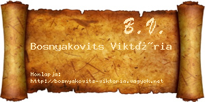 Bosnyakovits Viktória névjegykártya